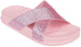 Girl's Summer Open-Toe Sparkly Glitter Flat Slide Sandals with Criss-Cross Straps