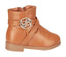 bebe Toddler Girls Riding Boots Rhinestone Slip-On Low-Heel Fashion PU Shoes