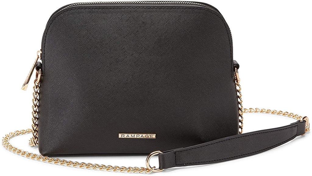 Women’s Saffiano Dome Crossbody Bag with Chain Strap