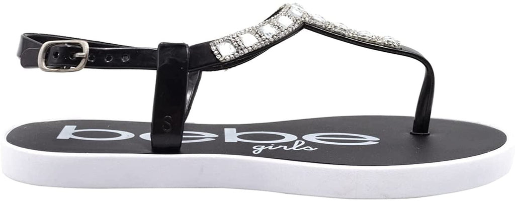 Girl s PCU Sparkly Rhinestone Fashion T Strap Thong Sandals Fancy Spr Trendilize