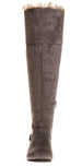 Sara Z Ladies Over The Knee Microsuede Fur Lined Boot (Grey), Size 9