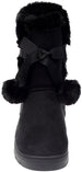 Fifth & Luxe Womens Comfortable and Warm Microsuede Winter Boot with Pom Pom Bow