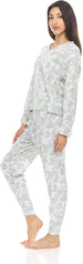 Women's Long Sleeve V-Neck Top with Jogger Pants, 2-Piece Set for Women