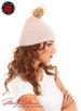 Marilyn Monroe Women Bubble Knit Beanie Faux Fur Pom Pom