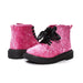 Sara Z Girls Crushed Velvet Comabt Boots with Satin Laces
