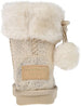 Rampage Toddler Girl's Warm Winter Boot With Faux Fur Pom Pom, Cuff And Printed Glitter Design