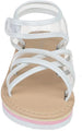 Girl's Strappy Open-Toe Ankle Strap Flat Sandals with Clear Vinyl Straps