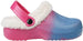 Rampage Girl's Cute and Comfy Rainbow Glitter Clogs with Sherpa Lining Easy Slip-On