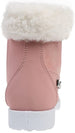 bebe Girls’ Fashion Warm Boots for Little/Big Girls, Faux Fur Knee High Leather Boots with Rhinestone Logo Straps for Winter