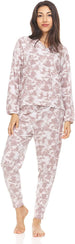Women's Long Sleeve V-Neck Top with Jogger Pants, 2-Piece Set for Women