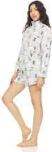 Women's Long Sleeve Pullover Zip Top and Shorts, 2-Piece Pajama Set For Women