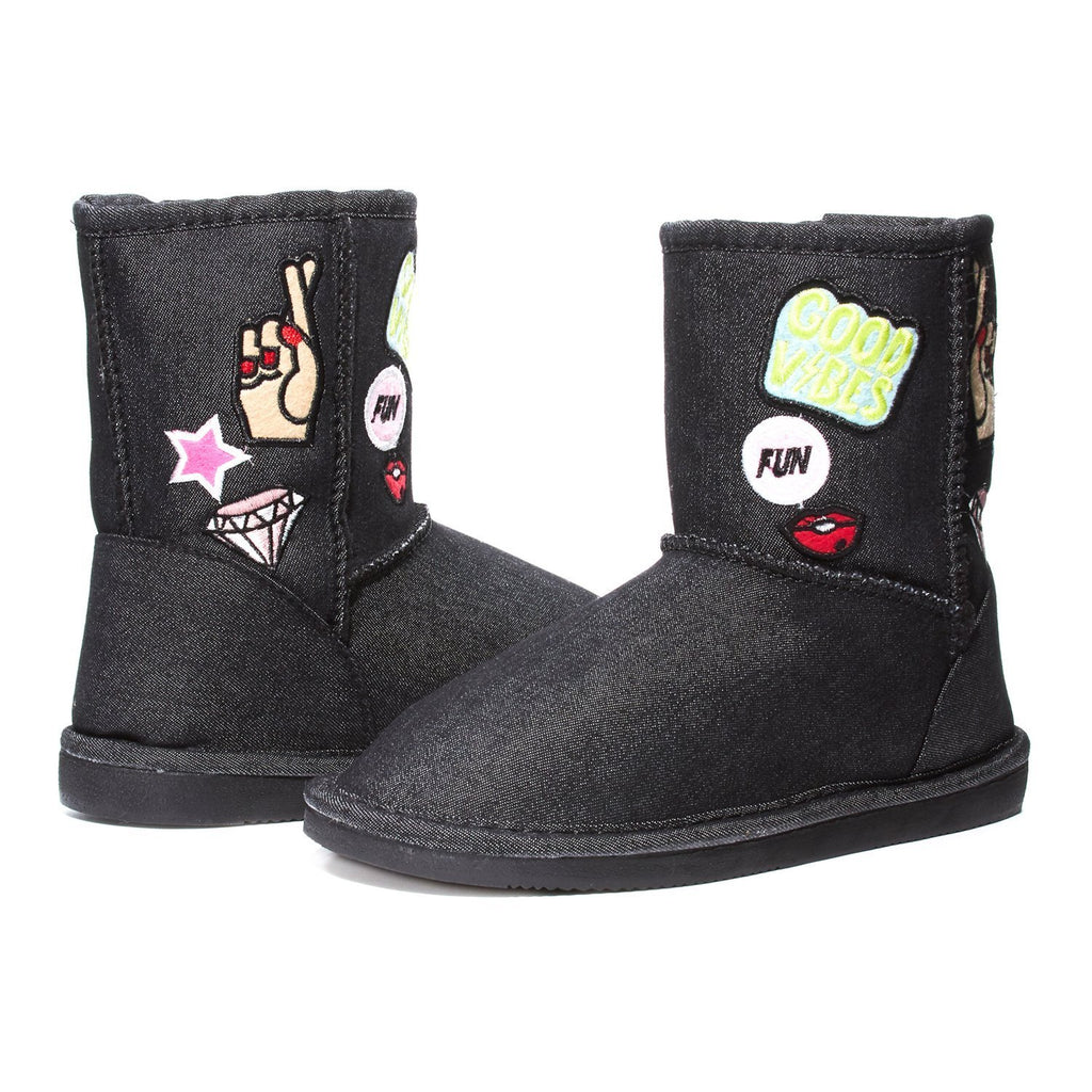 Sara Z Womens Denim Boots with Patches