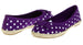 Chatties Girls Printed Canvas Espadrille Flats Size 1/2 - Purple Polka Dots