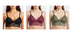 Body Frosting Womenâ€™s Longline Lace Bralette Strappy Bra with Removable Pads (3 Pack)