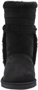 bebe Girls’ Big Kid Slip On Tall Microsuede Warm Winter Boots with Faux Fur Trim and Medallion