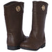 bebe Girls Riding Boots with Medallion 11 Brown/Gold
