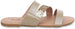 dELiAs Girls Big Kid Metallic Glitter Strap Slide Sandal Open Toe Fashion Summer Bling Shoes