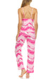 It's Just a Kiss Sleepwear Women's Cute Tie Dye Cami Tank Top and Pyjama Pants Set Soft Comfortable 2-Piece Nightwear PJ Lounge Sets Coral Multi Small