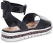 bebe Girls Big Kid Flatform Sandal with Chunky Glitter Sole and Ankle Strap Open Toe Fashion Summer Bling Shoes