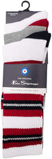 Ben Sherman Menâ€™s 3-Pack Casual Cushioned Over the Calf Ribbed Socks - Natural Cotton Blend