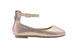 bebe Girls Big Kid Shimmer Rhinestone Ballet Flats Slip-On Round Toe Microsuede Dress Ballerina Shoe with Ankle Strap