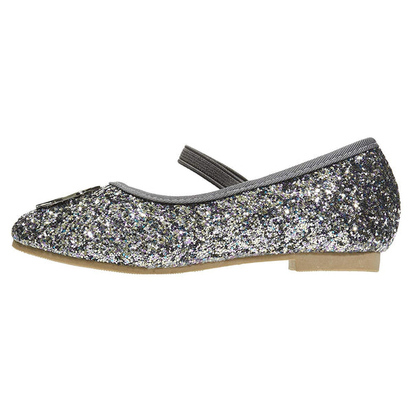 bebe Toddler Girls Ballet Flats with Elastic Strap Chunky Glitter Mary Jane Sandals