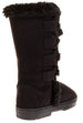 Sara Z Ladies Microsuede 10" Winter Boots with Grosgrain Lace up (Black), Size 5-6