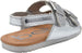 bebe Girls Toddler Baby Little Kid Shiny Metallic Slide Sandal with Sparkly Glitter Strap and Double Buckles - Fashion Summer Shoes Silver 5