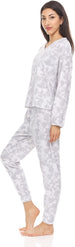 Women's Long Sleeve V-Neck Top with Jogger Pants, 2-Piece Set for Women