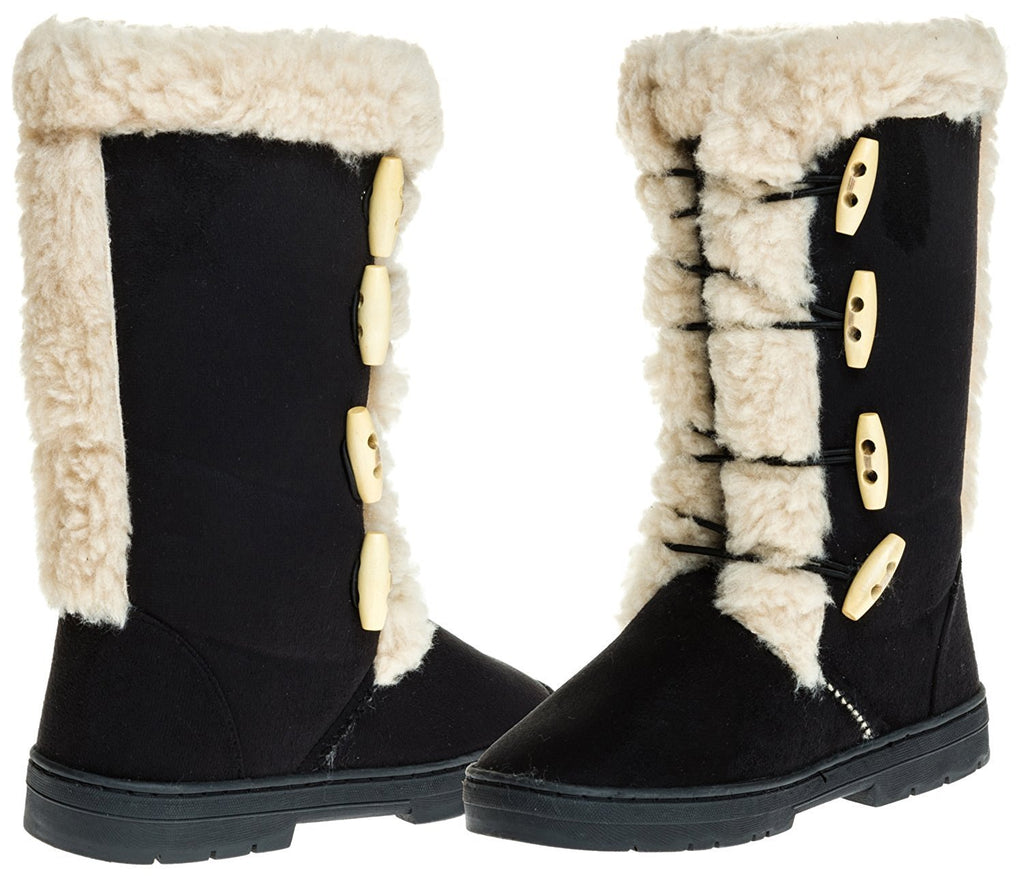 Sara Z Ladies Microsuede 10 inch Winter Boots Sherpa Trim