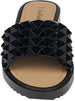 Women's Casual Studded Flat Slide Sandals, Fancy and Dressy Flats for Women