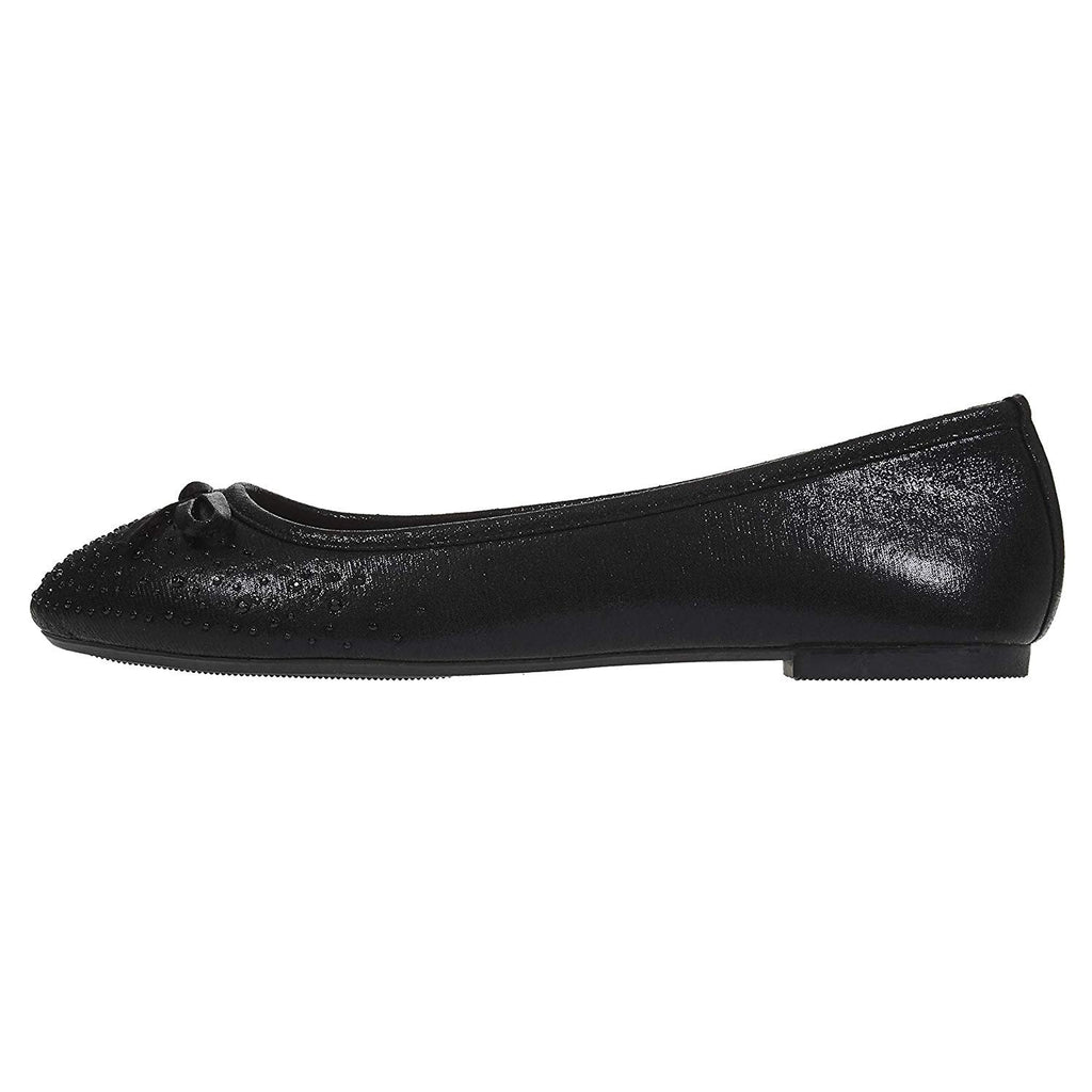 Chatties Women's Ballet Flats Perforated with Rhinestones Slip-On Shoes Microsuede