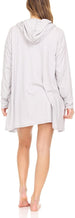 Bearpaw Lightweight Robes for Women | Knit Rib Cotton Lounge Cardigan Robe with Hood Perfect Match for Loungewear & Sleepwear