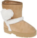 Rampage Girl's Warm Microsuede Winter Boot With Cute Faux Fur Heart And Trim Design