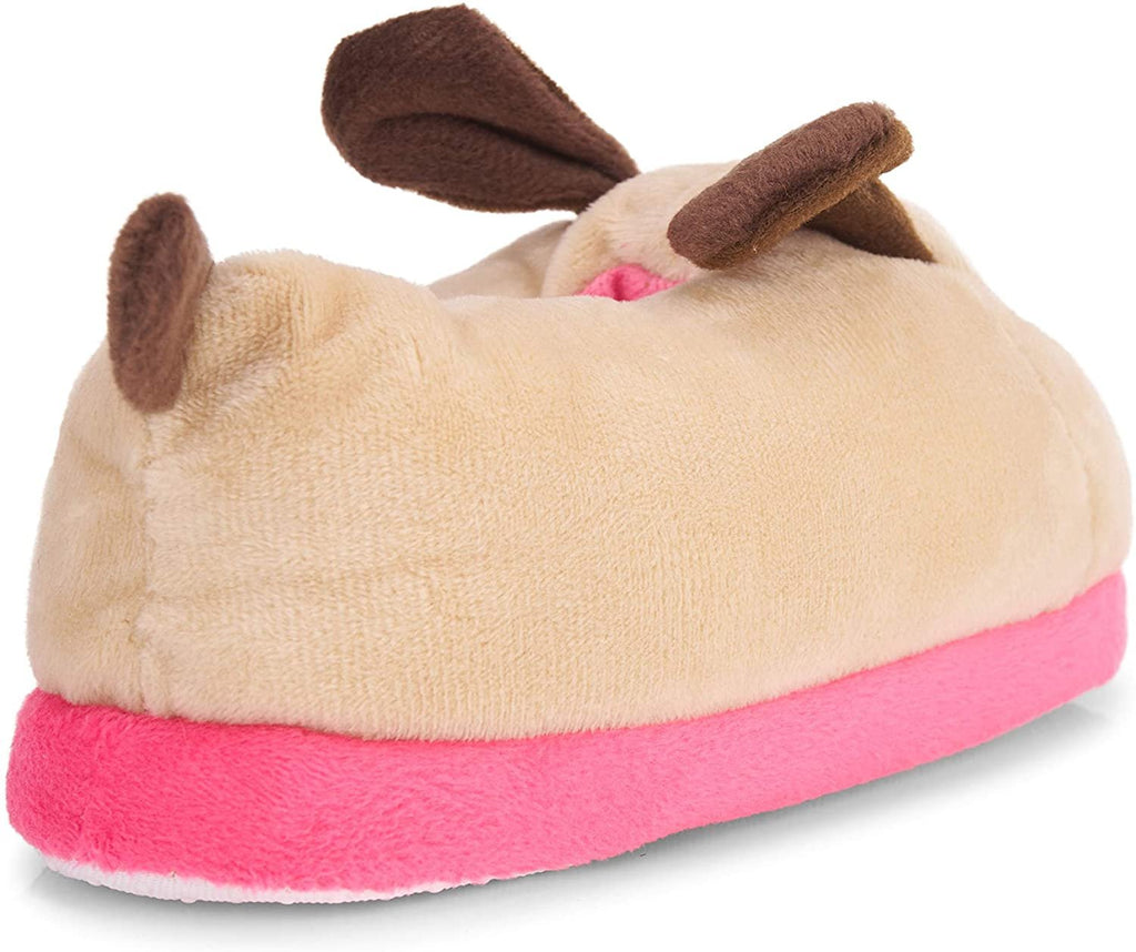 Delias Toddler Girls' Little Kid Slip On Plush Animal House Slippers, Cute Fluffy Warm Comfortable Shoes for Home Assorted Size 5/6