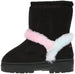 Rampage Girl's Warm Microsuede Winter Boot With Cute Faux Fur Heart And Trim Design