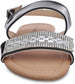 dELiAs Girls Big Kid Mirror Metallic Rhinestone Strap Sandal with Adjustable Back Strap - Fashion Summer Bling Shoes