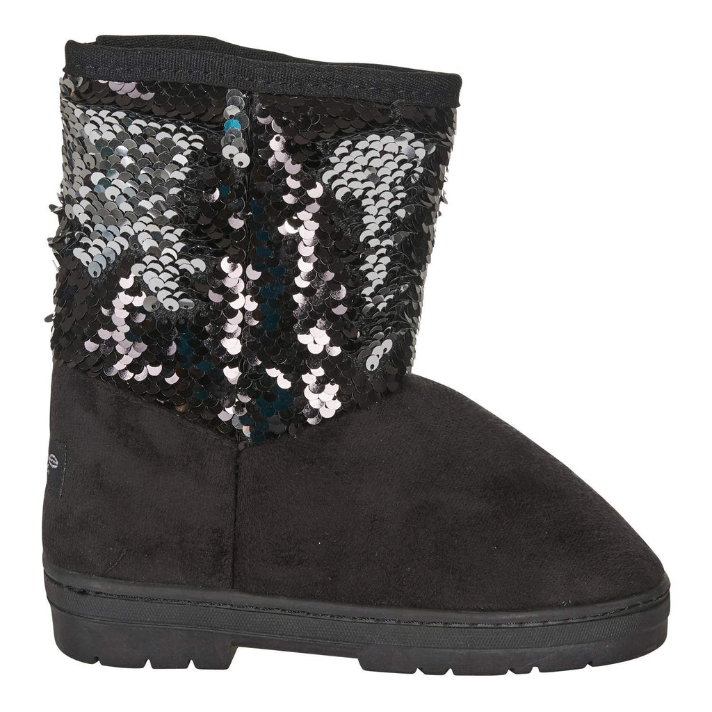 bebe Girls Microsuede Winter Boots with Reversible Sequins Casual Dress Shoes