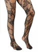 Marilyn Monroe Womens Ladies 2Pack Black Floral Fishnet Tights With Solid Opaque (See More Sizes)