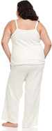 Women's Tank Top and Fuzzy Pajama Pants, Sexy Sleepwear and Loungewear Set