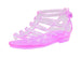 Sara Z Girls Translucent Glitter Ankle Gladiator Jelly Sandals Fuchsia Size 11/12