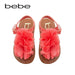 bebe Toddler Girls Sandals With Chiffon Flower 7/8 Coral
