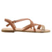 Gold Toe Ladies Fashion Sandals Pu Caged Summer Flats with Glitter Strap