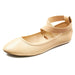 Sara Z Womens Ballet Flat Slip On Shoes with Elastic Ankle Straps Tan Brown Size 9/10