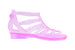 Sara Z Girls Translucent Glitter Ankle Gladiator Jelly Sandals Fuchsia Size 11/12