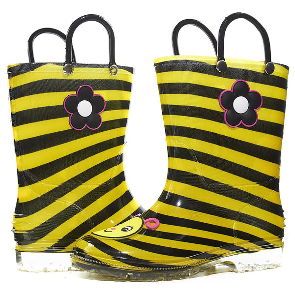 Sara Z Toddler Girls Printed High Cut Puddle Proof Rain Boots (See More Designs and Sizes)