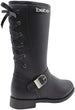 bebe Girls’ Big Kid Slip On Tall Microsuede Winter Boots with Rhinestone Logo Embellishment and Faux Fur Trims