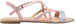 Gold Toe Ladies Fashion Sandals Pu Caged Summer Flats with Glitter Strap