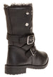 Sara Z Ladies Pu Moto Boot with Snap Closure (Black), Size 11