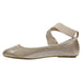 Women's Ballet Flats Metallic with Elastic Straps Slip-On Shoes PU Polyester Upper